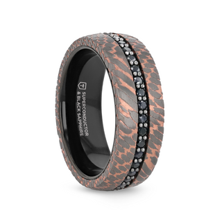 CHARGER Black Tungsten Ring with Superconductor Finish and Black Sapphires - 8mm