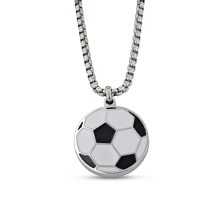 Stainless Steel Soccer Pendant with Matching Chain