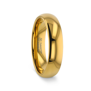 ORO Traditional Domed Gold-Plated Tungsten Carbide Wedding Ring - 4mm - 10mm