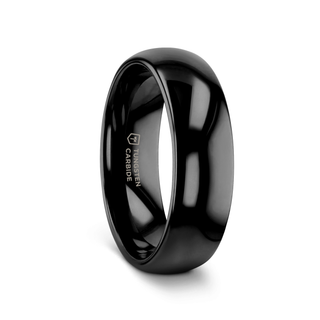 RAVEN Domed Black Tungsten Wedding Band - 2mm - 12mm