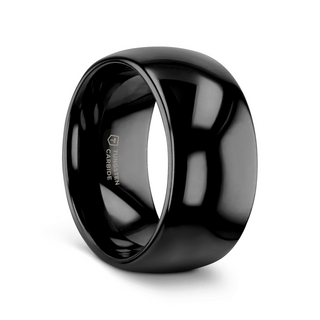 RAVEN Domed Black Tungsten Wedding Band - 2mm - 12mm