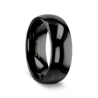 RAVEN Domed Black Tungsten Wedding Band - 2mm - 12mm