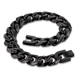 Black Stainless Steel 14mm Chain Necklace