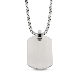 Stainless Steel Dog Tag Pendant with 22in Steel Chain