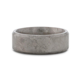 ASTRAIOS Flat Titanium Ring with Beveled Edges and Meteorite Pattern - 8mm