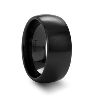 ATTOR Domed Brush Finished Black Ceramic Wedding Band - 2mm - 12mm