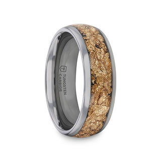 LUXE Tungsten and Decorative Gold Flakes Inlay - 8mm