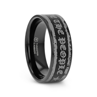 "We The People" Engraved Flat Black Tungsten Band