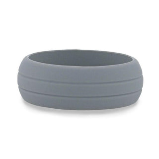 HAMMER Dual Groove Silicone Ring for Men and Women Grey Comfort Fit Hypoallergenic Thorsten - 8mm