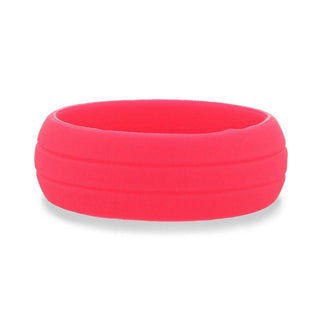 ROSE Dual Groove Silicone Ring for Men and Women Pink Comfort Fit Hypoallergenic Thorsten - 8mm