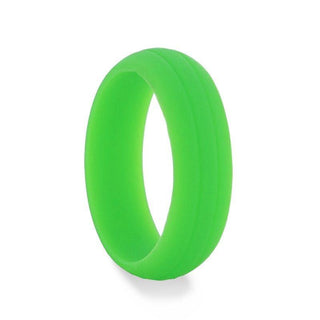 CLOVER Dual Groove Silicone Ring for Men and Women Green Comfort Fit Hypoallergenic Thorsten - 8mm