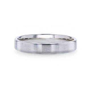 CASPER Silver Brushed Center Flat Style Wedding Band With Beveled Edges - 4mm & 8mm