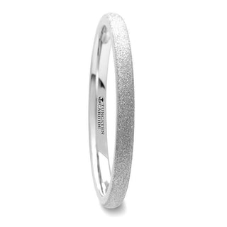 QUARTZ Domed Tungsten Carbide Ring with Sandblasted Crystalline Finish - 2mm