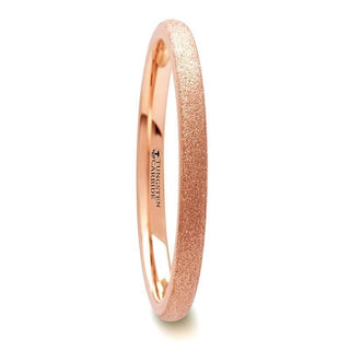 EMBER Domed Tungsten Carbide Ring with Rose Gold Plating and Sandblasted Crystalline Finish - 2mm - 8mm