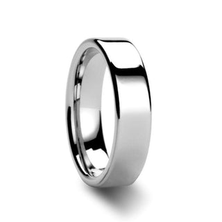 CALEDONIA Flat Polish Finished Cobalt Chrome Ring for Men and Women - 4mm - 8mm