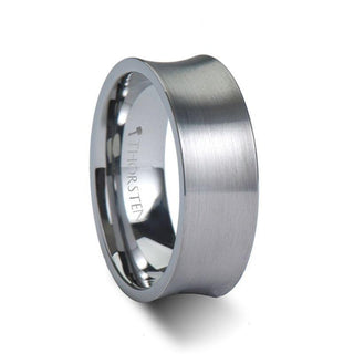 TUCSON Concave Tungsten Carbide Ring with Brushed Finish - 8mm