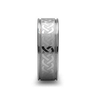PALLAS Laser Engraved Tungsten Ring with Celtic Knot - 6mm - 10mm