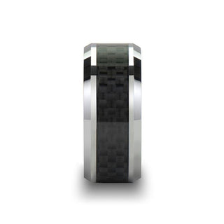 MAXIMUS Black Carbon Fiber Inlay Tungsten Carbide Wedding Band - 4mm - 12mm