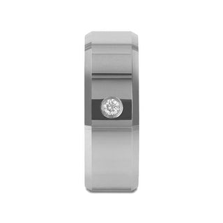 WATERFORD Beveled Diamond Tungsten Wedding Band - 6mm & 8mm