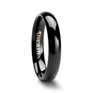 PHOEBE Domed Black Tungsten Carbide Wedding Band - 4mm - 6mm