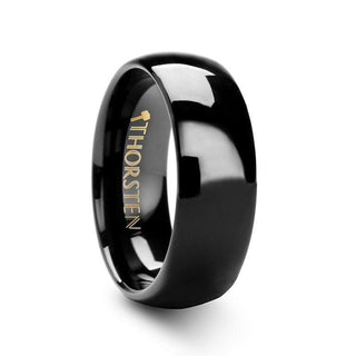 TWILIGHT Domed Black Tungsten Ring - 12mm