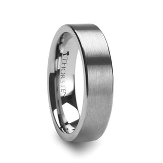 MESSALINA Flat Brushed Finish Tungsten Carbide Wedding Band - 4mm - 6mm