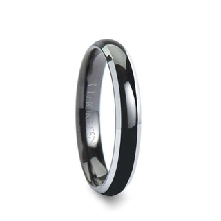 ESPRIT Domed Black Tungsten Ring with Polished Beveled Edges - 4mm - 6mm