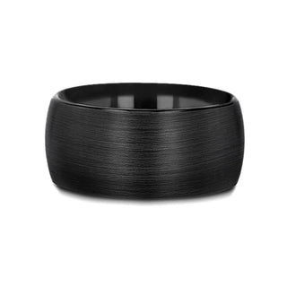 RAIDER Domed Brush Finished Black Tungsten Wedding Band - 2mm - 12mm