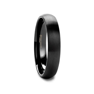 RAIDER Domed Brush Finished Black Tungsten Wedding Band - 2mm - 12mm