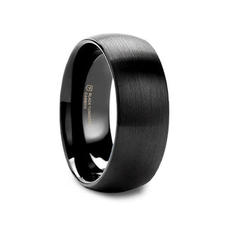 GEORGIA Domed Brush Finished Black Tungsten Carbide Wedding Band for Women - 2mm