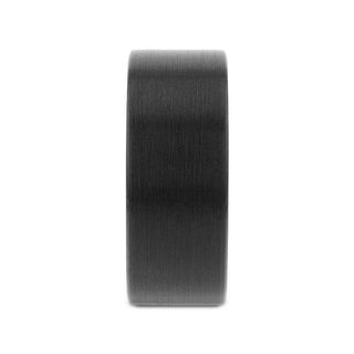 EL PASO Flat Style Black Tungsten Ring with Brushed Finish - 10mm