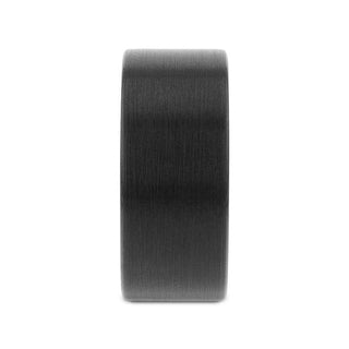 SAN ANTONIO Flat Black Tungsten Carbide Band with Brushed Finish - 4mm - 12mm