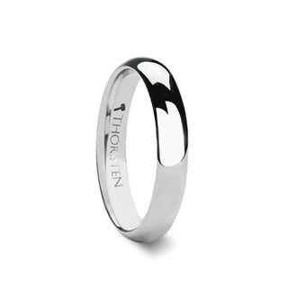 PLATINA Domed White Tungsten Carbide Ring - 4mm & 6mm