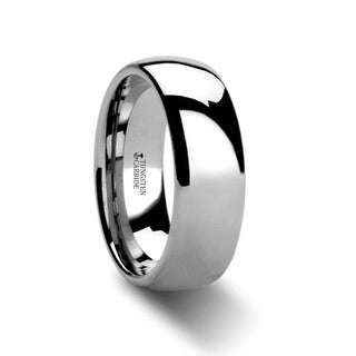PLATINA Domed White Tungsten Carbide Ring - 4mm & 6mm