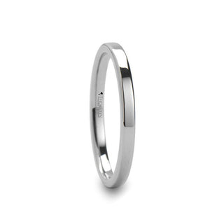 MESA Flat Style White Tungsten Ring for Women - 2mm