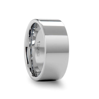 STOCKTON Flat Style White Tungsten Ring - 2mm - 12mm