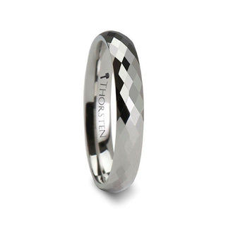 SCOTTSDALE 288 Diamond Faceted White Tungsten Ring - 2mm - 8mm