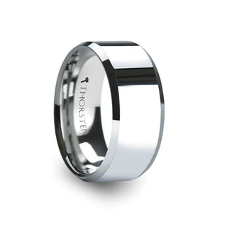 AKRON Tungsten Carbide Ring with Beveled Edges - 10mm