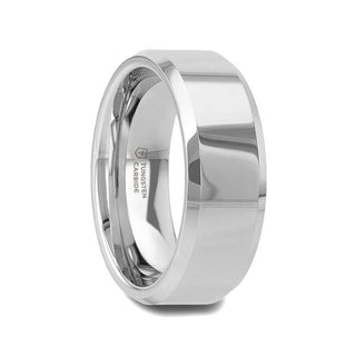 ROMA Womens Beveled Tungsten Carbide Wedding Ring - 4mm & 6mm