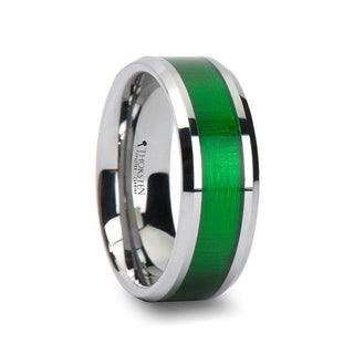 VARDON Tungsten Carbide Ring with Textured Green Inlay - 8mm