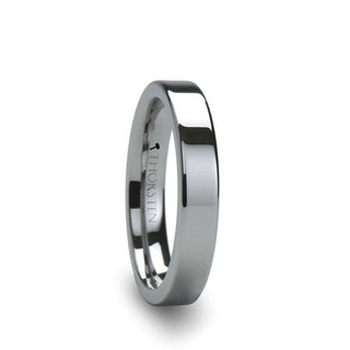 ATHENA Women's Flat Tungsten Carbide Wedding Band - 4mm & 6mm